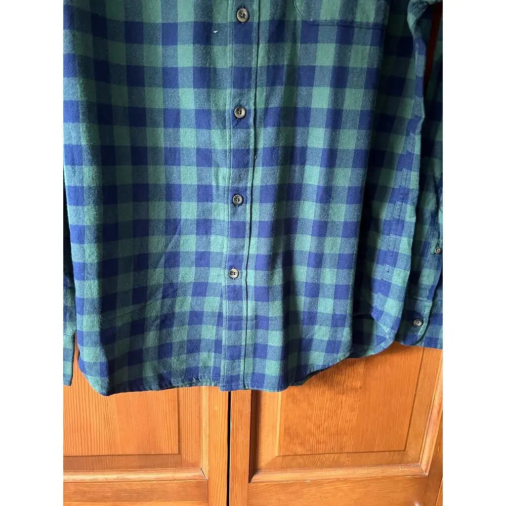 NWT J. Crew Men's Classic Plaid Flannel Shirt New Blackwatch Navy Green Size M